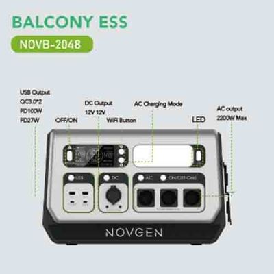 Trạm điện ngoài trời ban công 2048Wh Lifepo4 Trạm điện di động